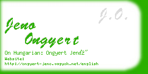 jeno ongyert business card